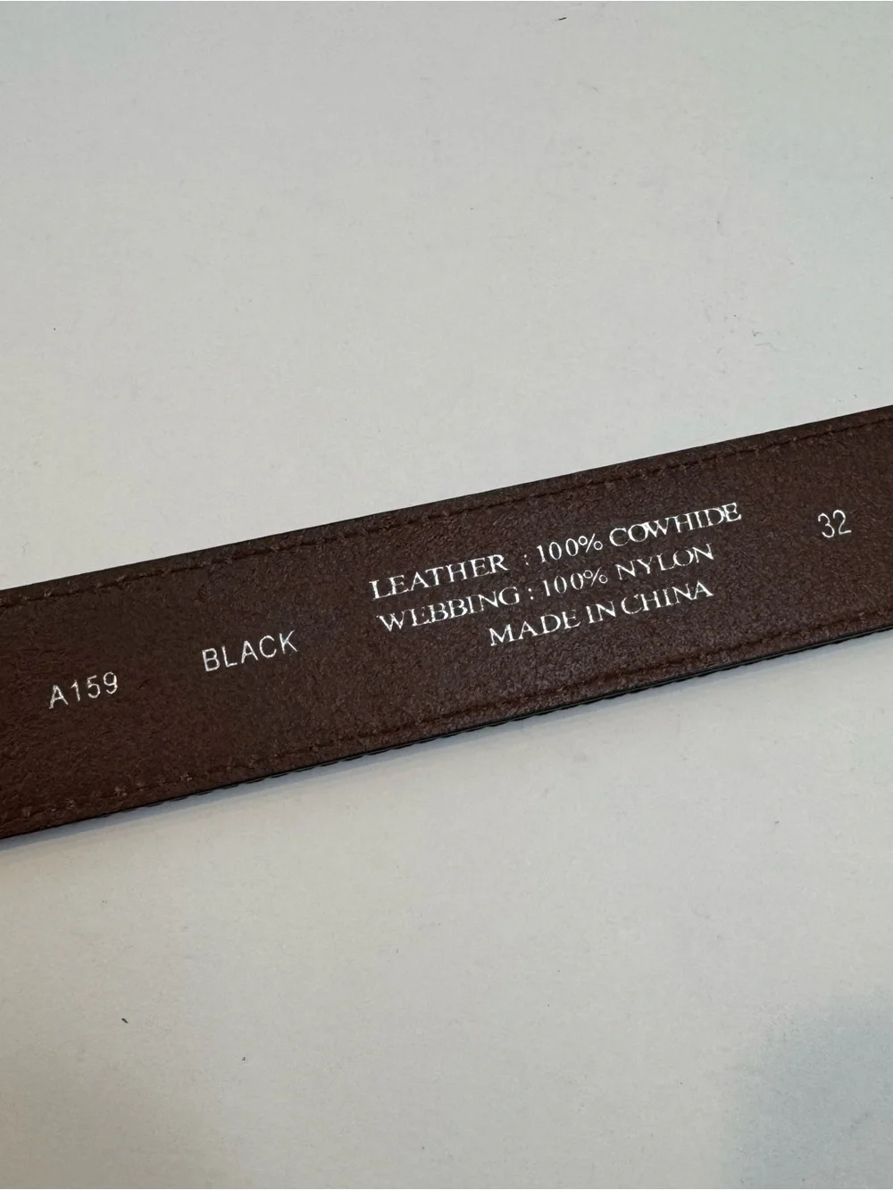Carhartt Mens Belt 32 Black Cowhide Genuine leather and nylon silver tone buckle